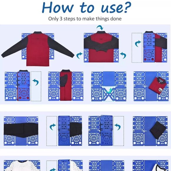 Shirt Folder Shirt‎ Folding Board T Shirts Clothes Folder Durable Plastic Boards - Picture 2 of 9